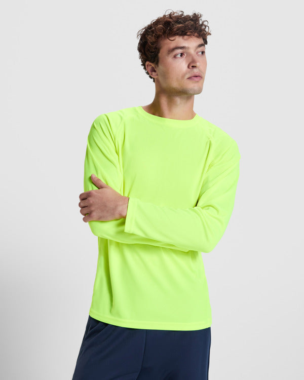 Roly Montecarlo L/s men's T-shirt in white, alternative view, ready for logo printing or embroidery