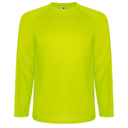 Roly Montecarlo L/s men's T-shirt in fluor yellow, ready for logo printing or embroidery