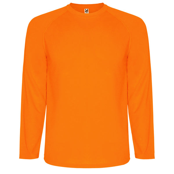 Roly Montecarlo L/s men's T-shirt in fluor orange, ready for logo printing or embroidery