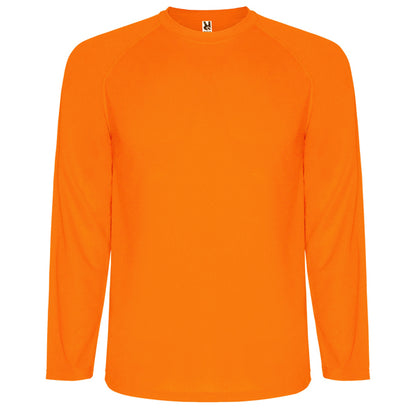 Roly Montecarlo L/s men's T-shirt in fluor orange, ready for logo printing or embroidery