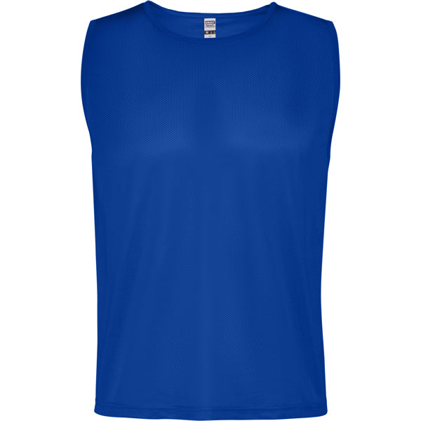 Roly Roma unisex sports bib in royal blue, ready for logo printing or embroidery