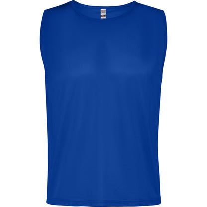 Roly Roma unisex sports bib in royal blue, ready for logo printing or embroidery