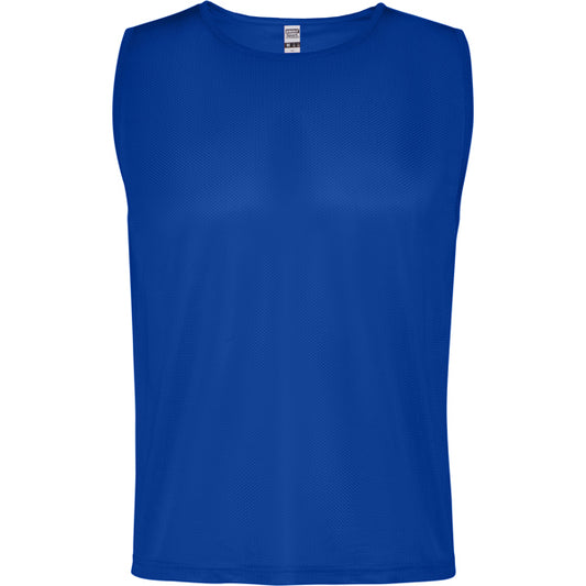 Roly Roma unisex sports bib in royal blue, ready for logo printing or embroidery