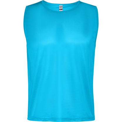 Roly Roma unisex sports bib in fluor turquoise, ready for logo printing or embroidery
