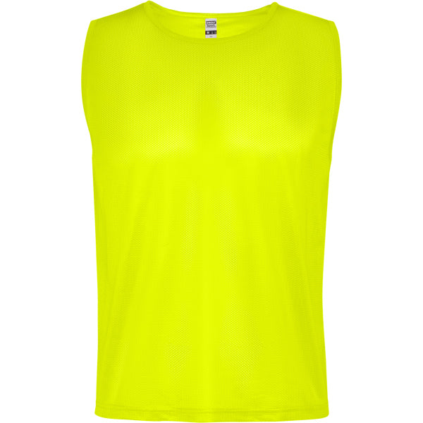 Roly Roma unisex sports bib in fluor yellow, ready for logo printing or embroidery