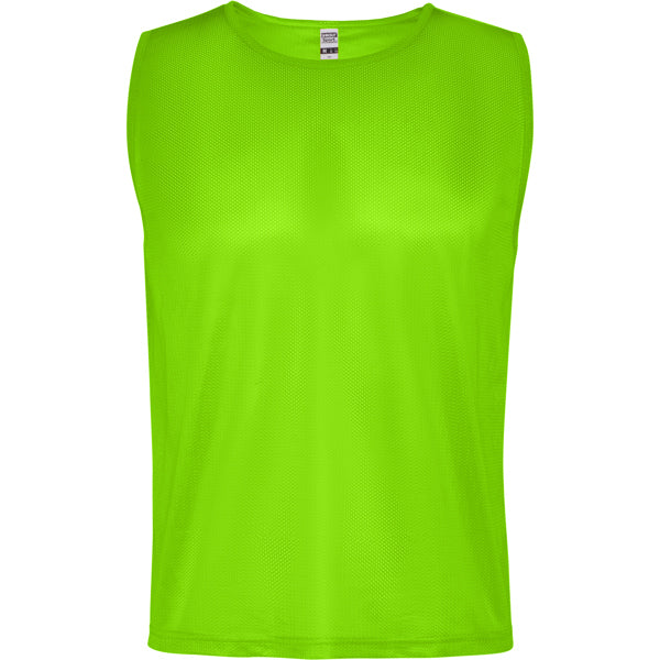 Roly Roma unisex sports bib in fluor green, ready for logo printing or embroidery