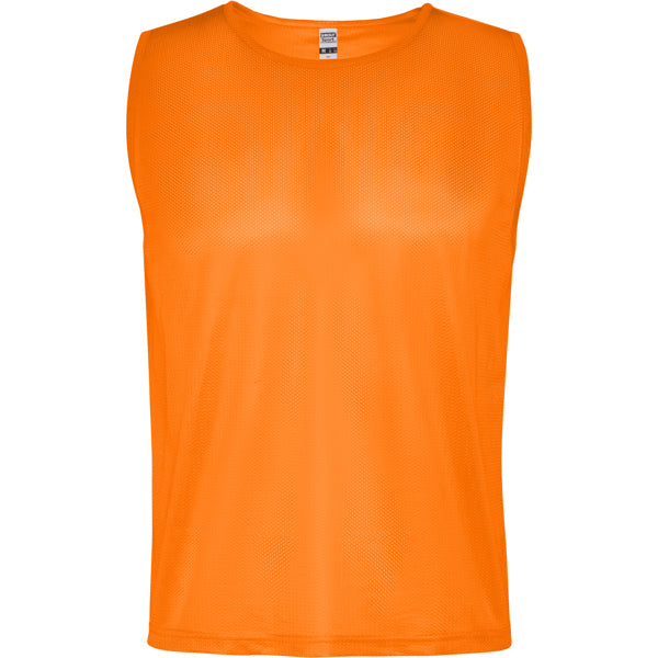 Roly Roma unisex sports bib in fluor orange, ready for logo printing or embroidery