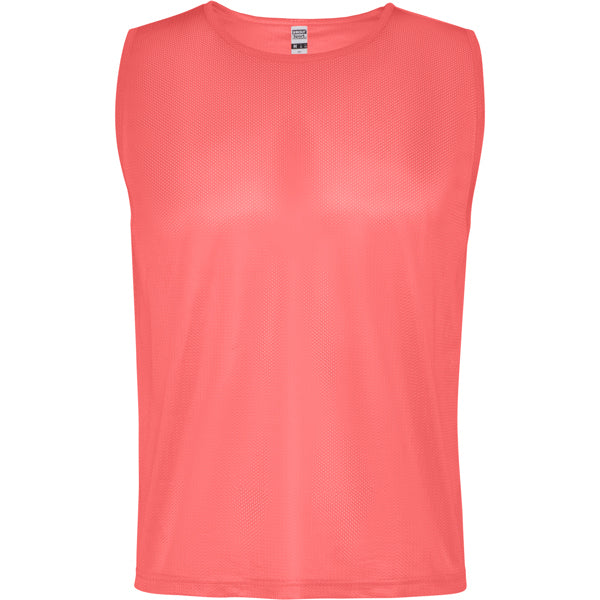 Roly Roma unisex sports bib in fluor coral, ready for logo printing or embroidery