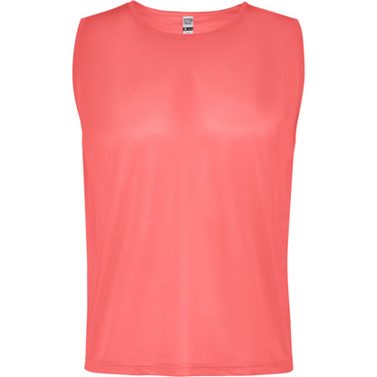 Roly Roma unisex sports bib in fluor coral, ready for logo printing or embroidery