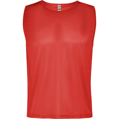 Roly Roma unisex sports bib in red, ready for logo printing or embroidery