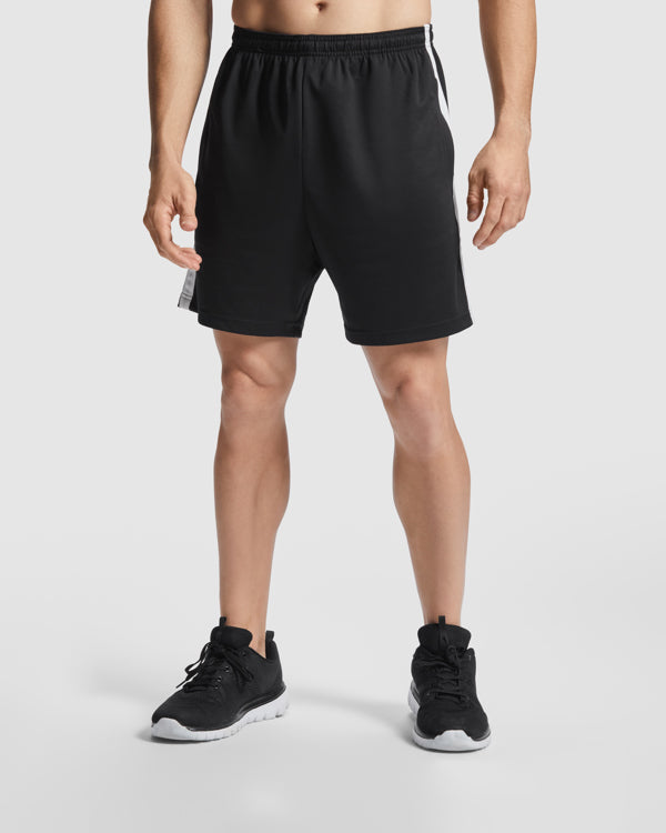 Roly Lazio men's shorts in black, alternative view, ready for logo printing or embroidery
