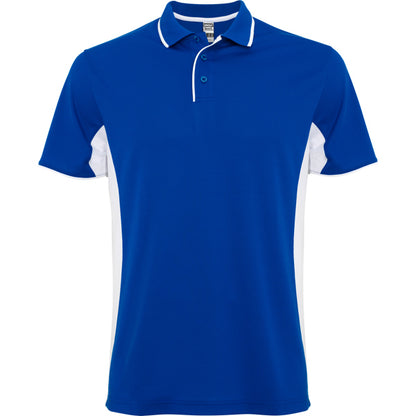 Roly Montmelo men's polo shirt in royal blue/white, ready for logo printing or embroidery