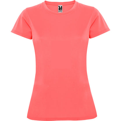Roly Montecarlo Woman women's T-shirt in fluor coral, ready for logo printing or embroidery