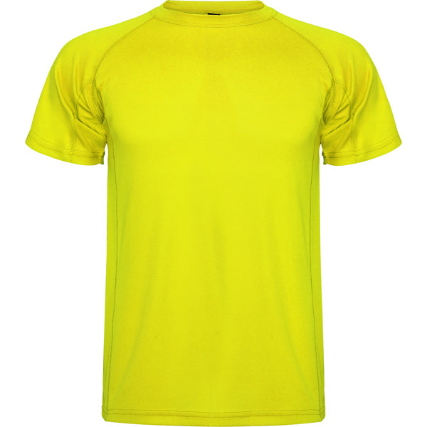 Roly Montecarlo men's T-shirt in fluor yellow, ready for logo printing or embroidery