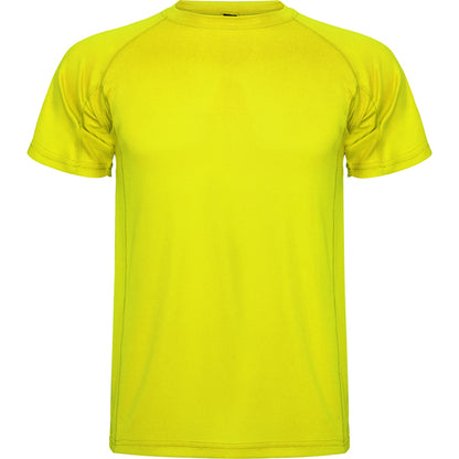 Roly Montecarlo men's T-shirt in fluor yellow, ready for logo printing or embroidery