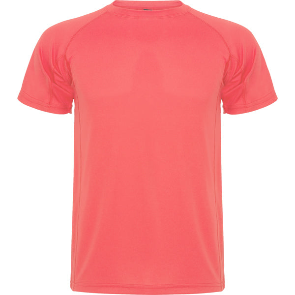 Roly Montecarlo men's T-shirt in fluor coral, ready for logo printing or embroidery