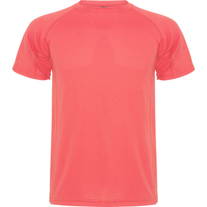 Roly Montecarlo men's T-shirt in fluor coral, ready for logo printing or embroidery