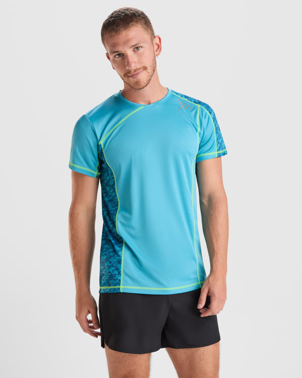 Roly Sochi men's T-shirt in black run print, alternative view, ready for logo printing or embroidery