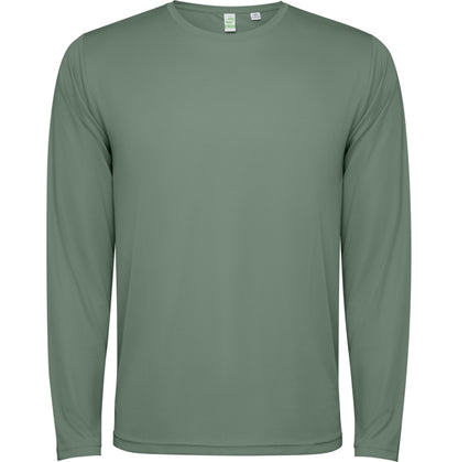 Roly Estoril L/s unisex long-sleeve T-shirt in laurel green, ready for logo printing or embroidery