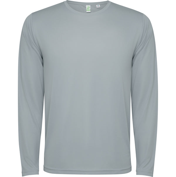 Roly Estoril L/s unisex long-sleeve T-shirt in grey, ready for logo printing or embroidery