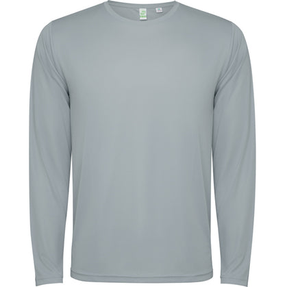 Roly Estoril L/s unisex long-sleeve T-shirt in grey, ready for logo printing or embroidery