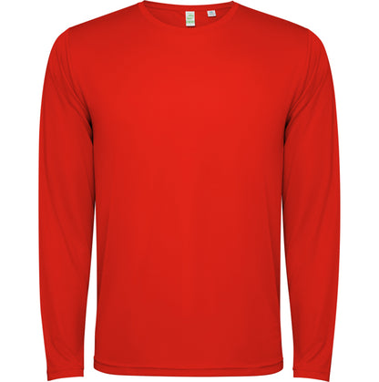 Roly Estoril L/s unisex long-sleeve T-shirt in red, ready for logo printing or embroidery