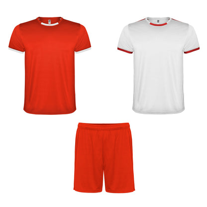 Roly Racing men's sports set in white/red, ready for logo printing or embroidery