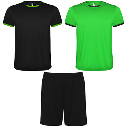 Roly Racing men's sports set in lime/black, ready for logo printing or embroidery