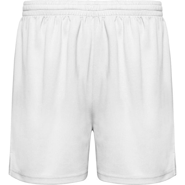 Roly Player men's shorts in white, ready for logo printing or embroidery