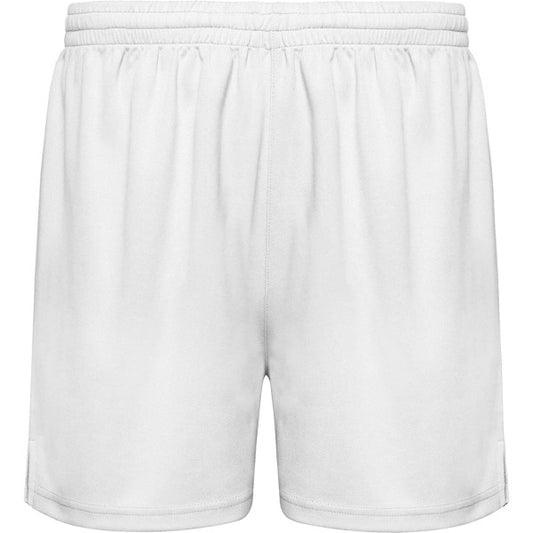 Roly Player men's shorts in white, ready for logo printing or embroidery