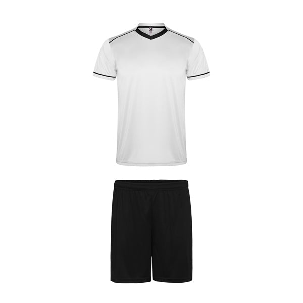 Roly United men's sports set in white/black, ready for logo printing or embroidery