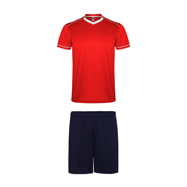 Roly United men's sports set in red/navy blue, ready for logo printing or embroidery