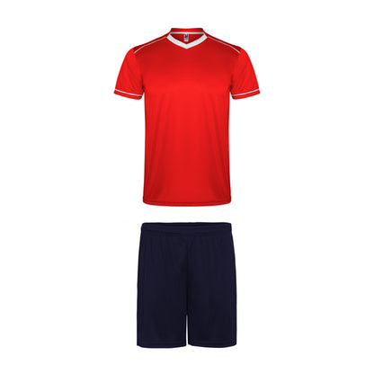 Roly United men's sports set in red/navy blue, ready for logo printing or embroidery