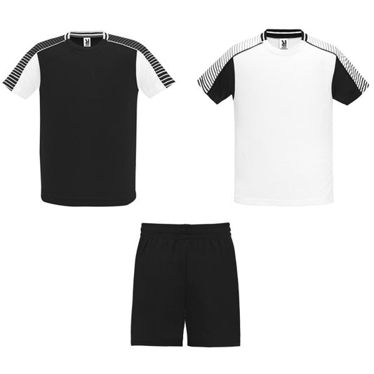 Roly Juve men's sports set in white/black, ready for logo printing or embroidery