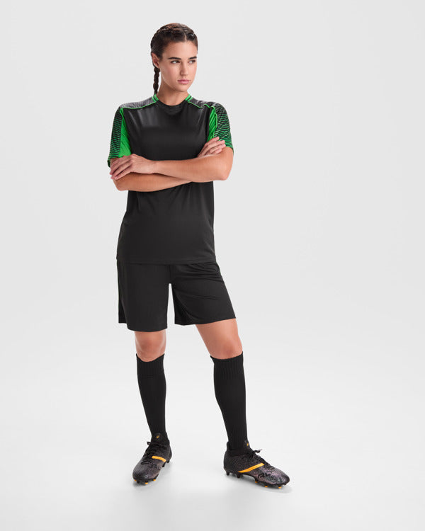 Roly Juve men's sports set in white/black, alternative view, ready for logo printing or embroidery
