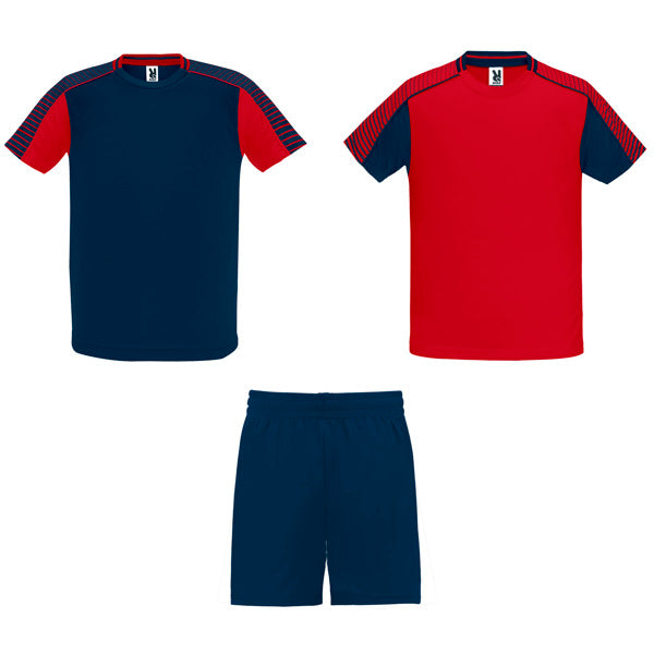 Roly Juve men's sports set in red/navy blue, ready for logo printing or embroidery