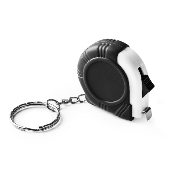 Stamina Tresna plastic and metal measuring tape in black, ready for logo printing