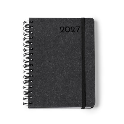 Stamina Kurtis recycled leather diary A5 in black, ready for logo printing