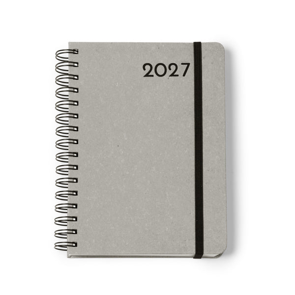 Stamina Kurtis recycled leather diary A5 in grey, ready for logo printing