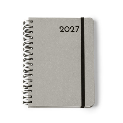 Stamina Kurtis recycled leather diary A5 in grey, ready for logo printing