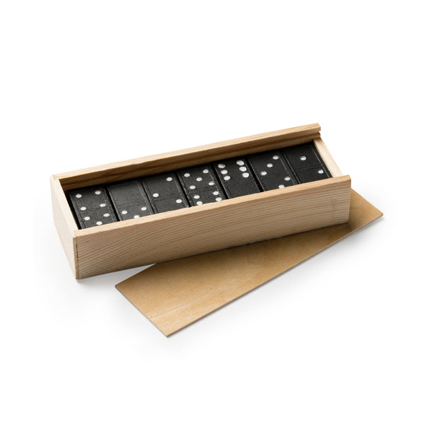 Stamina Domis wood game in beige, ready for logo printing