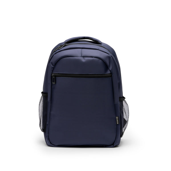 Stamina Rubix recycled nylon backpack in navy blue, ready for logo printing