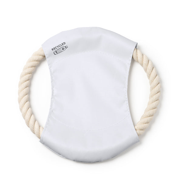 Stamina Demak RPET and cotton frisbee in white, ready for logo printing