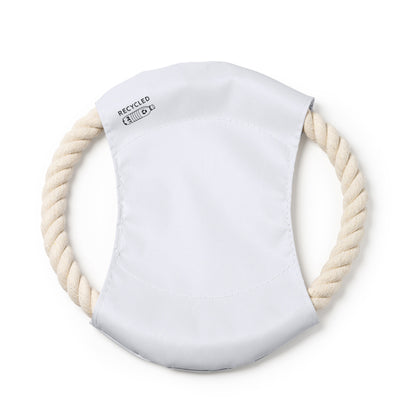 Stamina Demak RPET and cotton frisbee in white, ready for logo printing