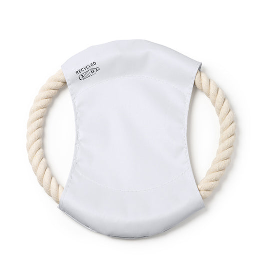 Stamina Demak RPET and cotton frisbee in white, ready for logo printing