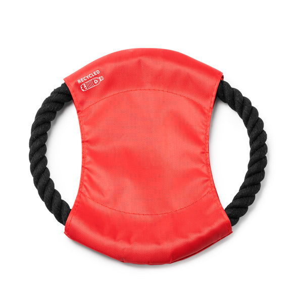 Stamina Demak RPET and cotton frisbee in red, ready for logo printing