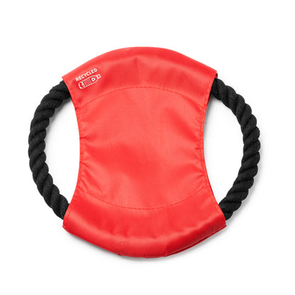 Stamina Demak RPET and cotton frisbee in red, ready for logo printing