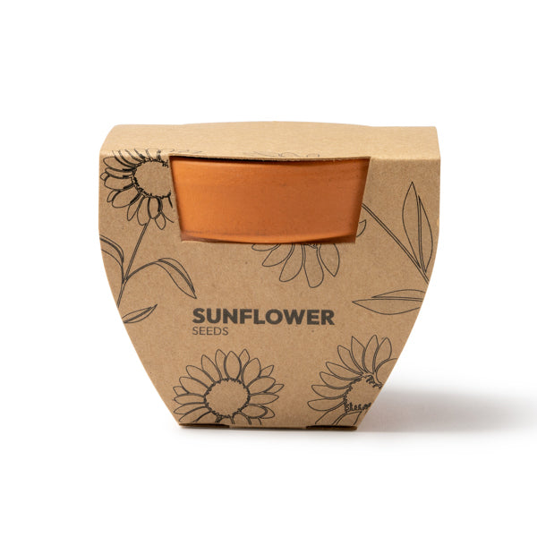 Stamina Girax terracotta flower pot in beige, ready for logo printing
