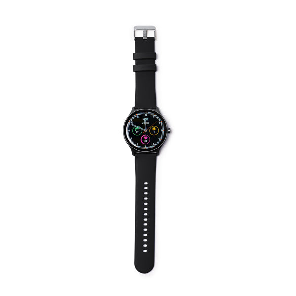 Stamina Leymi smartwatch with activity functions in black, ready for logo printing