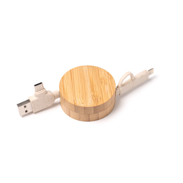 Stamina Garyk bamboo charger in beige, ready for laser engraving